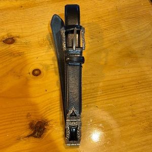 Vintage Fossil Double Link Western leather Belt